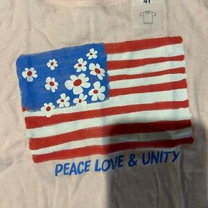 Old Navy Kids Pink Tee with Flag Design
